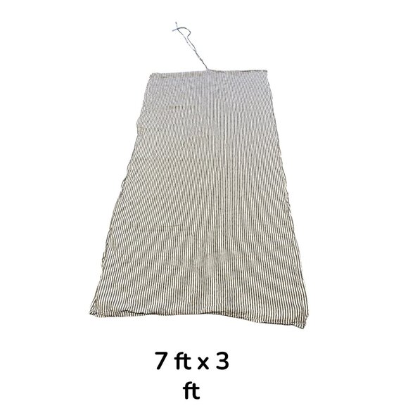 Black & White Linen Stripe Roll-Up Lounger Cover / Storage Sack – 7 ft × 3 ft - Picture 7 of 7